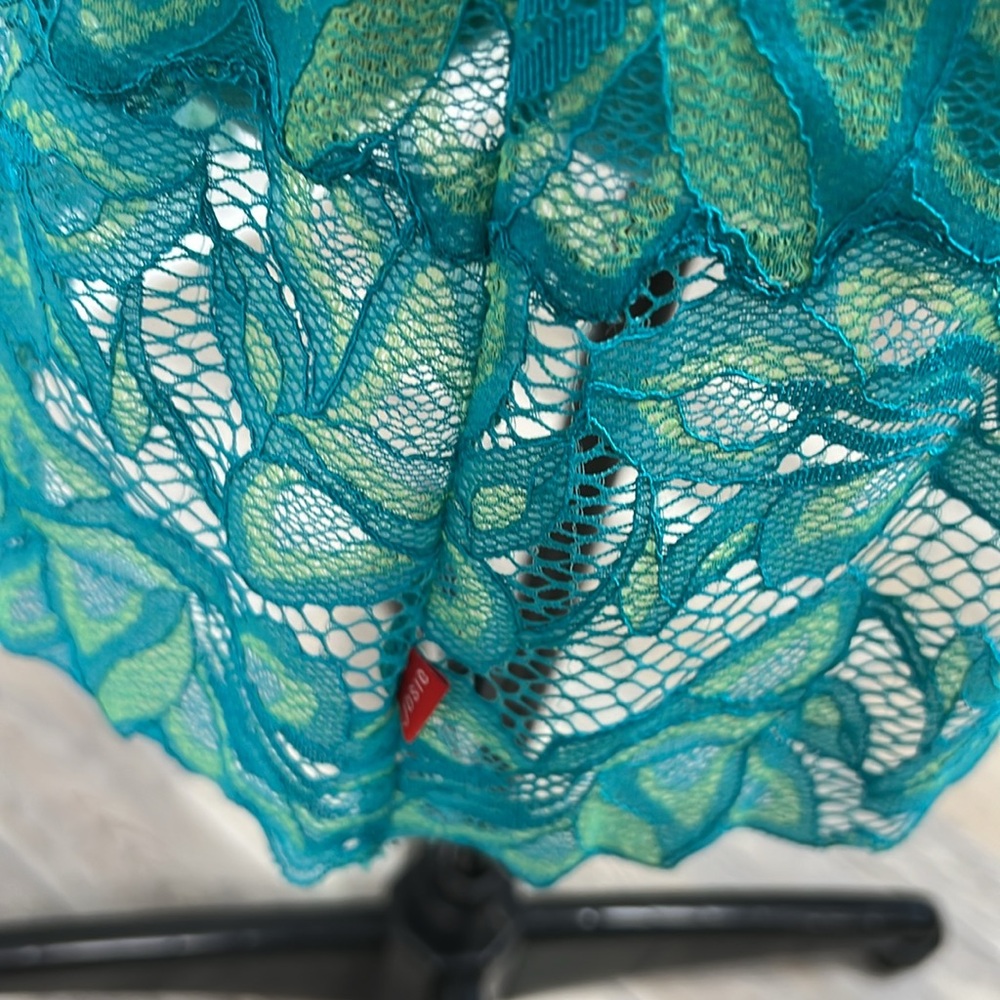 Josie by Natori Lace Blue and Green Chemise - Picture 5 of 5